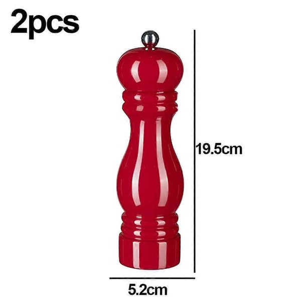 Salt- och pepparkvarn i trä med justerbar keramisk rotor - prisvärd present. 2pcs red
