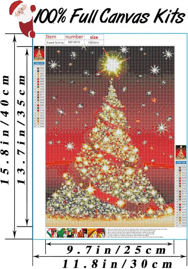 Jule diamantmalingssett, juletre diamantmalingssett