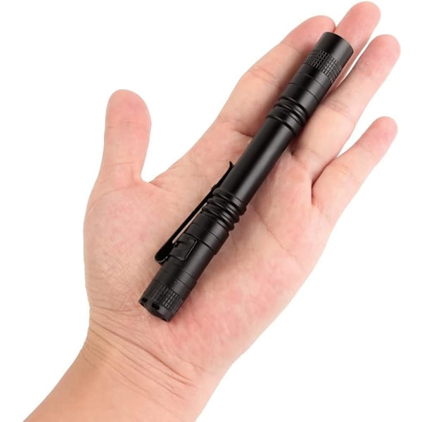 2-pak LED-pen, lommelygter taktisk penlygte med penneklips, aluminium små AAA mini-lommelygter, lommelygte til inspektionsarbejde reparation