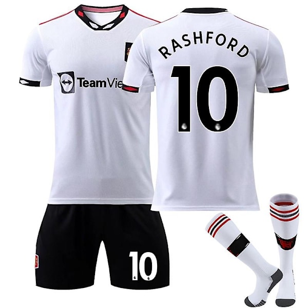 Sæson 22-23 Manchester United Udebanetræningsfodboldtrøje - Perfekt Rashford NO.10 Rashford NO.10 M