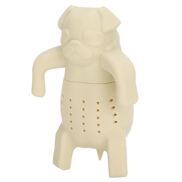 Sød hundeformet te-si af silikone, egnet til brug i hjemmet og på kontoret, beige. 0.2