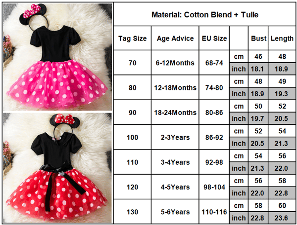 Minnie Mouse-dräktklänning för barn, bröllopsfestklänning, karneval röd Red 120cm