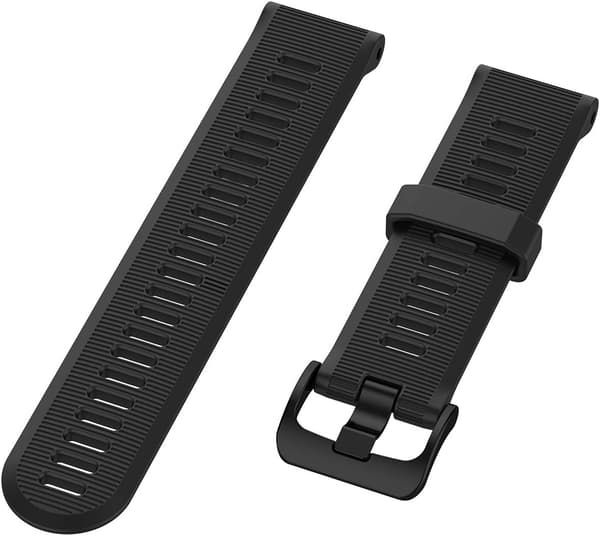 En sort silikone urrem kompatibel med Garmin Fenix 5/Phoenix 5 Plus/Phoenix 6 (22mm) ure.