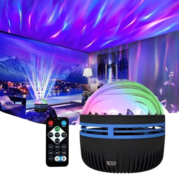 Mini roterende RGB Aurora LED-projektor natlampe
