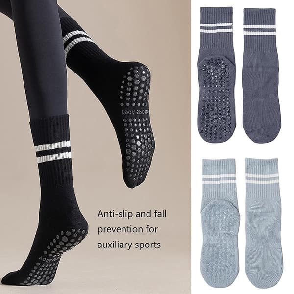 Pilatesstrømper, yogastrømper, skridsikre strømper, skistrømper, one size passer alle One Size Light Blue
