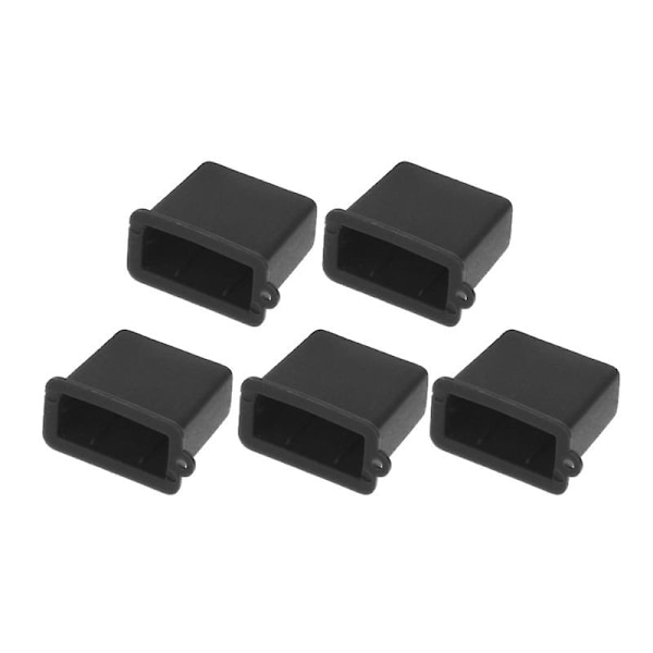 5 kpl/setti USB-pölysuojia, pölytiivis liitin, tyyppi A, uros, suojus, suoja Black