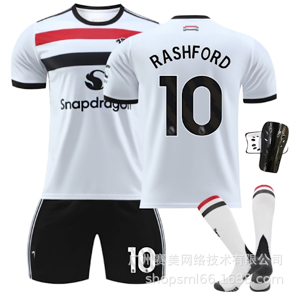 2425 Röda Djävlarna Andra Bortaställ Vit Fotbollsdräkt Set 10 Rashford 37 Menou 17 Ghana Joe 7 C Ronaldo Herrtröja Mount No. 7 Strumpor Mount No. 7 Socks twenty two#
