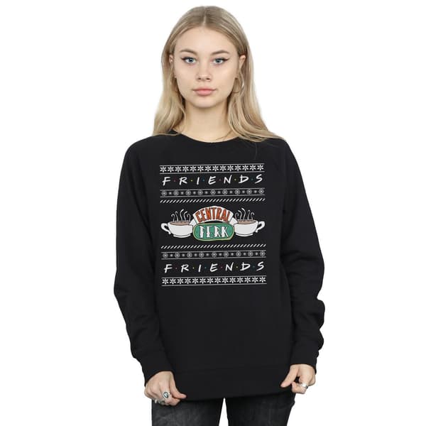Friends Dame Fair Isle Central Perk Trøje S Mørk Black S