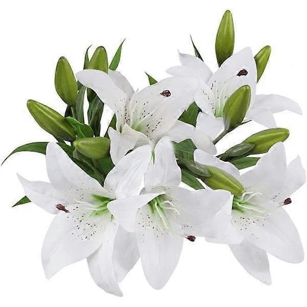 Kunstige blomster, 5 kunstige latex liljer
