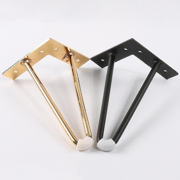 10cm-40cm Järn Bordben för Metall Möbel Fot Svart Guld Stol Soffa Säng Hårstift Skrivbordsben Skåp Fötter för Byrå - Perfekt 12cm 12cm Black 4 pc