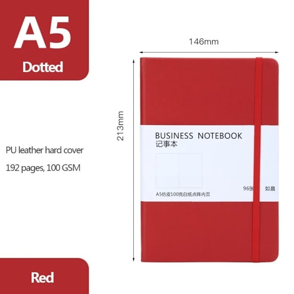 A5 Anteckningsbok Dagbok Kontorsmaterial RED red