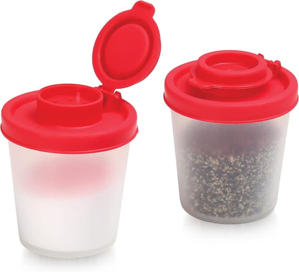 Moisture-Resistant Salt and Pepper Shaker Set, 2-Pack, Medium Mini Salt Shakers, Suitable for Camping and Picnics - Medium, 2-Pack M,2PCS