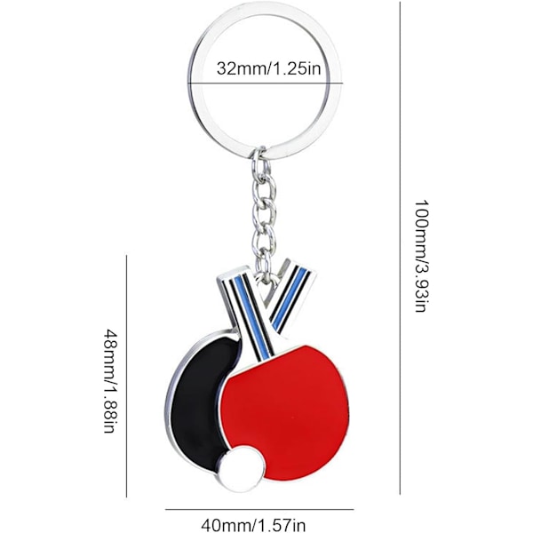Ping Pong Racket Nøkkelring - Sports Nøkkelring Bordtennis Racket Veske Ornament | ping pong nøkkelholder nøkkelring