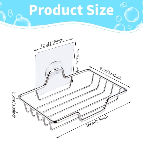 2 kpl saippuakoteloa, saippuakotelon pidike ruostumattomasta teräksestä Saippuakori imukupilla suihkuun kylpyhuoneeseen