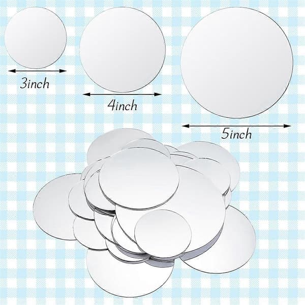 40 mini round mirrors, small round mirrors, self-adhesive mirrors, round hobby mirrors, suitable for crafts 25 mm As Shown