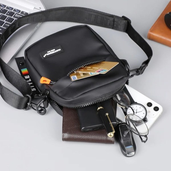 Messenger Väska Axelremsväska Crossbody Pouch SVART black