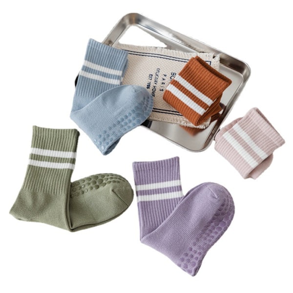 Bomulds Yoga Sokker til Kvinder - Anti-Slip Pilates Sokker, Midt-Kalv, Lange Sokker, Sportsokker, Pin Pink Average size-yoga socks