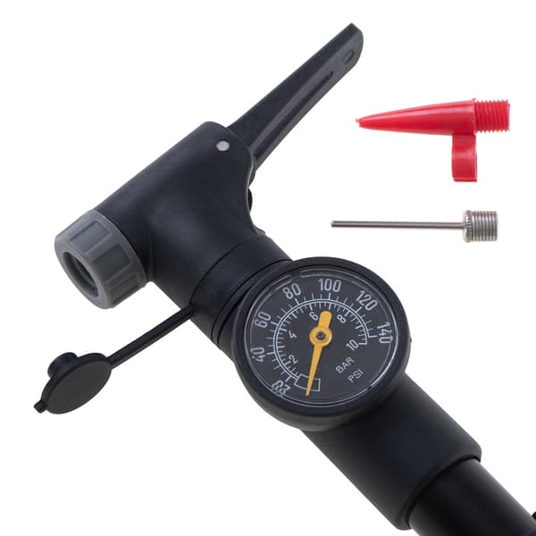 Cykelpump med tryckmätare och ramfäste