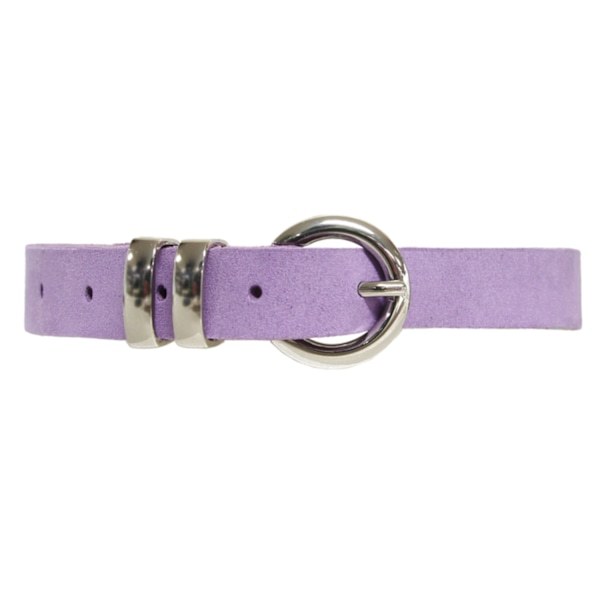 Lila 20mm damskärp i slipad kalvläder 85 cm (midjemått)
