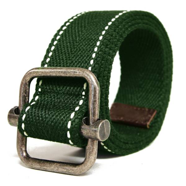 Grönt 40mm bälte i textil 85 cm (midjemått)