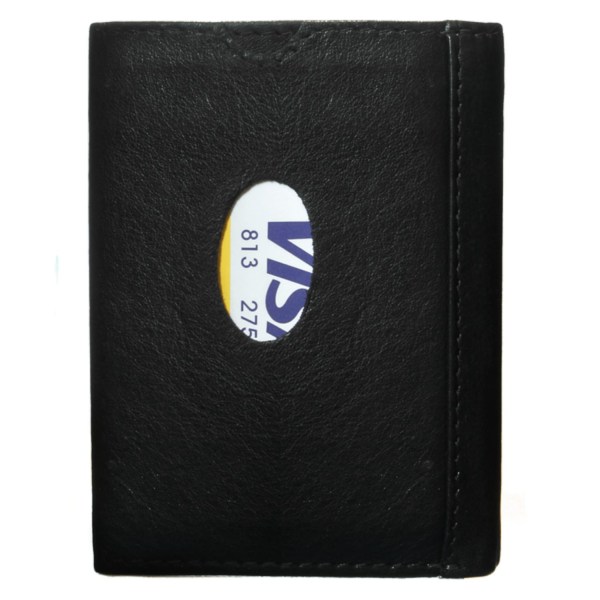 Svart korthållare / plånbok i oxskinn RFID