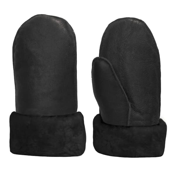 Fårskinnsvantar i äkta läder - Herr & Dam Black Stl. 10 - Herr: X-Large