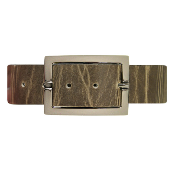 Grönt 40mm damskärp i kalvläder 90 cm (midjemått)