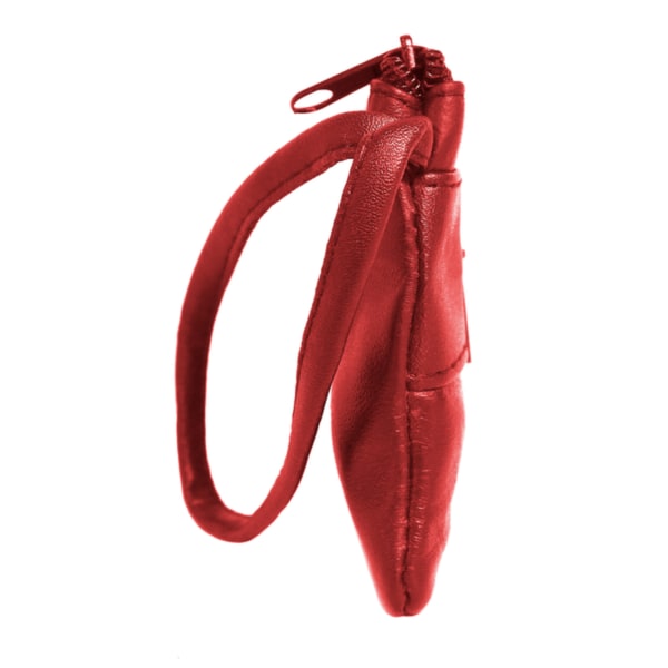 Röd handledsväska i lammnappa läder