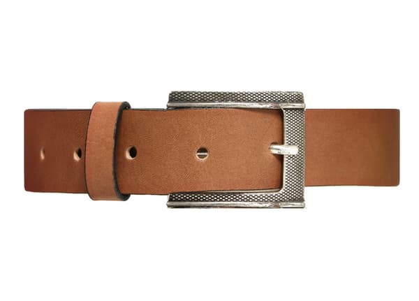 Brunt 30mm damskärp i kalvläder 95 cm (midjemått)