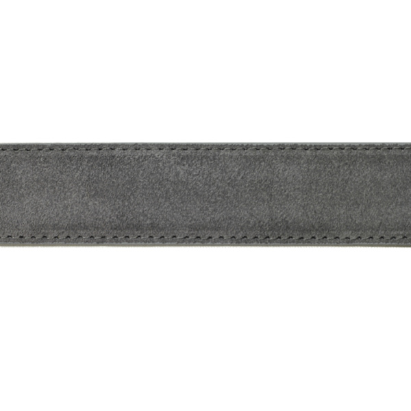 Klassiskt bälte i nubuckläder (svart, brun eller grå) Svart - 115 cm (midjemått)