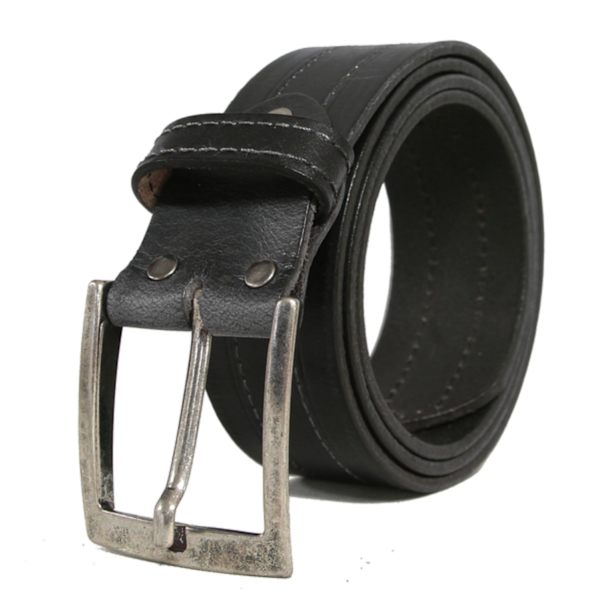 Svart 40mm jeansbälte i kalvläder 95 cm (midjemått)