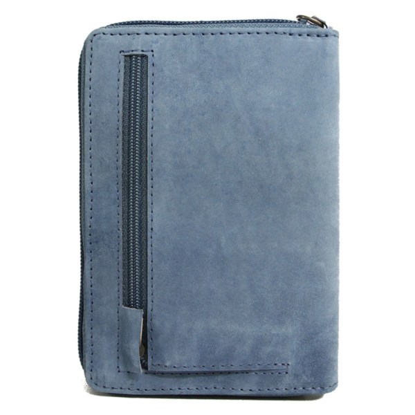 Blå plånbok i nubuckläder