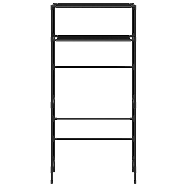 vidaXL Hylla för tvättmaskin med 2 hyllplan svart 69x28x143 cm järn Svart