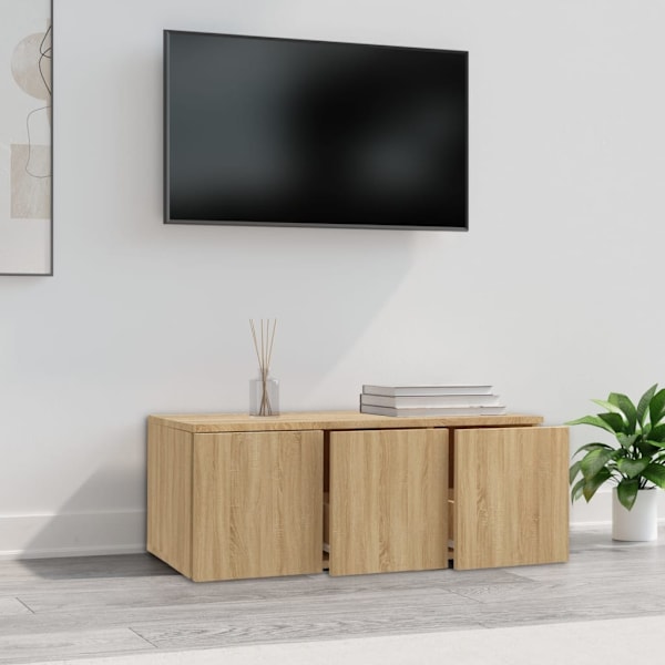 vidaXL Tv-bänk sonoma-ek 80x34x30 cm konstruerat trä Brun