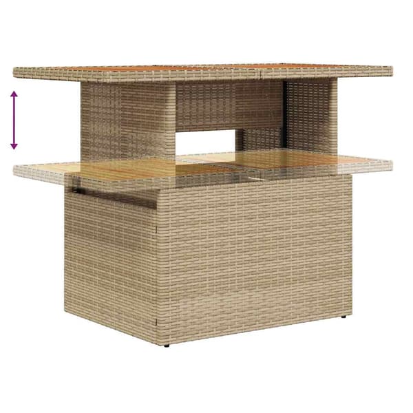vidaXL Trädgårdsoffset 6 st Beige konstrotting Beige