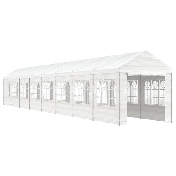 vidaXL Paviljong med tak vit 17,84x2,28x2,69 m polyeten Vit
