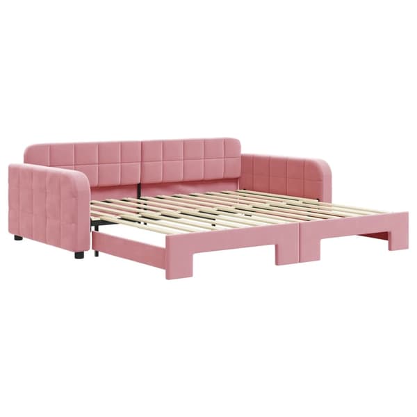 vidaXL Dagbädd utdragbar rosa 100x200 cm sammet Rosa