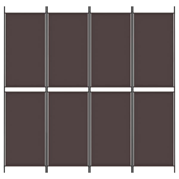vidaXL Rumsavdelare 4 paneler brun 200x200 cm tyg Brun