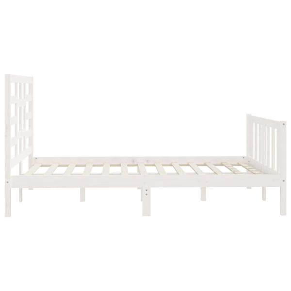 vidaXL Sängram vit massiv furu 120x200 cm Vit