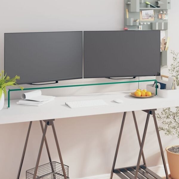 vidaXL TV-bord klarglas 120x30x13 cm Transparent