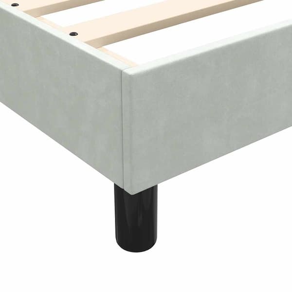vidaXL Ramsäng med madrass ljusgrå 160x220 cm sammet Grå