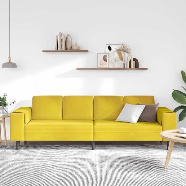 vidaXL Vardagsrumsoffa Gul 250 x 77 x 76 cm Gul