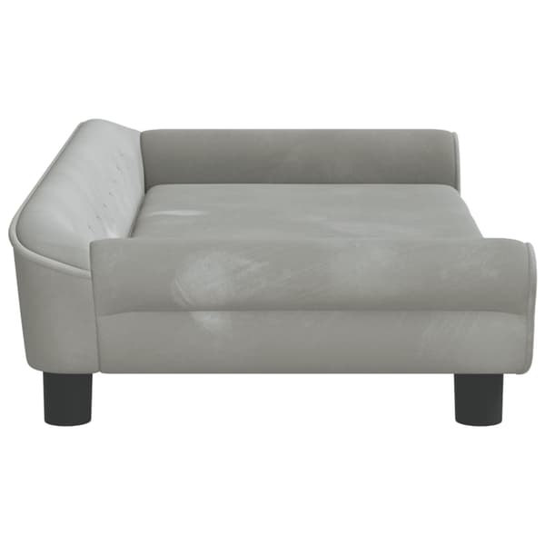 vidaXL Barnsoffa ljusgrå 100x50x26 cm sammet Grå
