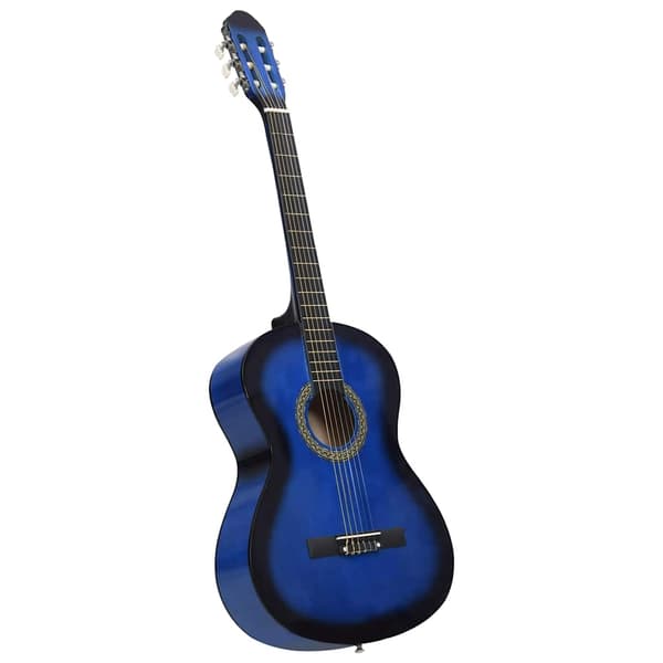 vidaXL Gitarr för nybörjare med fodral klassisk blå 4/4 39"