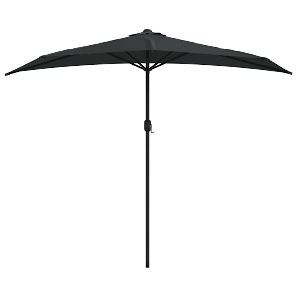 vidaXL Balkongparasoll med aluminiumstång svart 270x144x222 cm halvt Svart