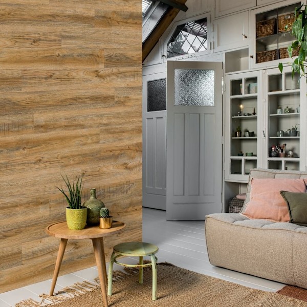 WallArt Väggpaneler träimitation återvunnen ek vintagebrun Brun