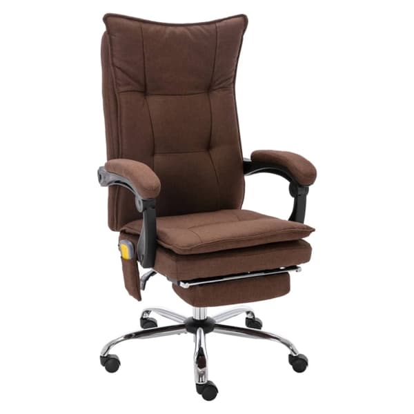 vidaXL Massagekontorsstol brun tyg Brun