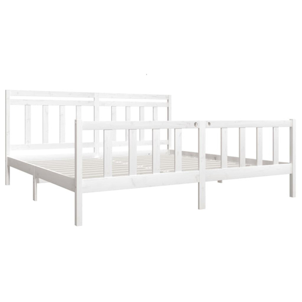 vidaXL Sängram vit massivt trä 200x200 cm Vit