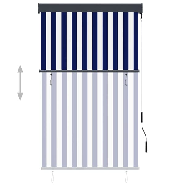 vidaXL Rullgardin utomhus 100x250 cm blå och vit Blå