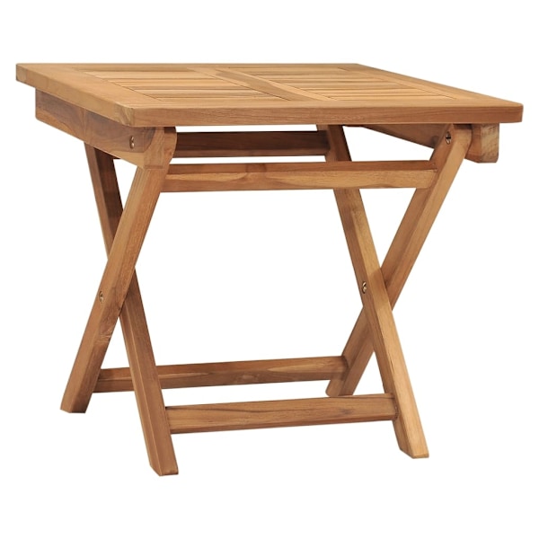 vidaXL Solsäng med bord massiv teak Brun